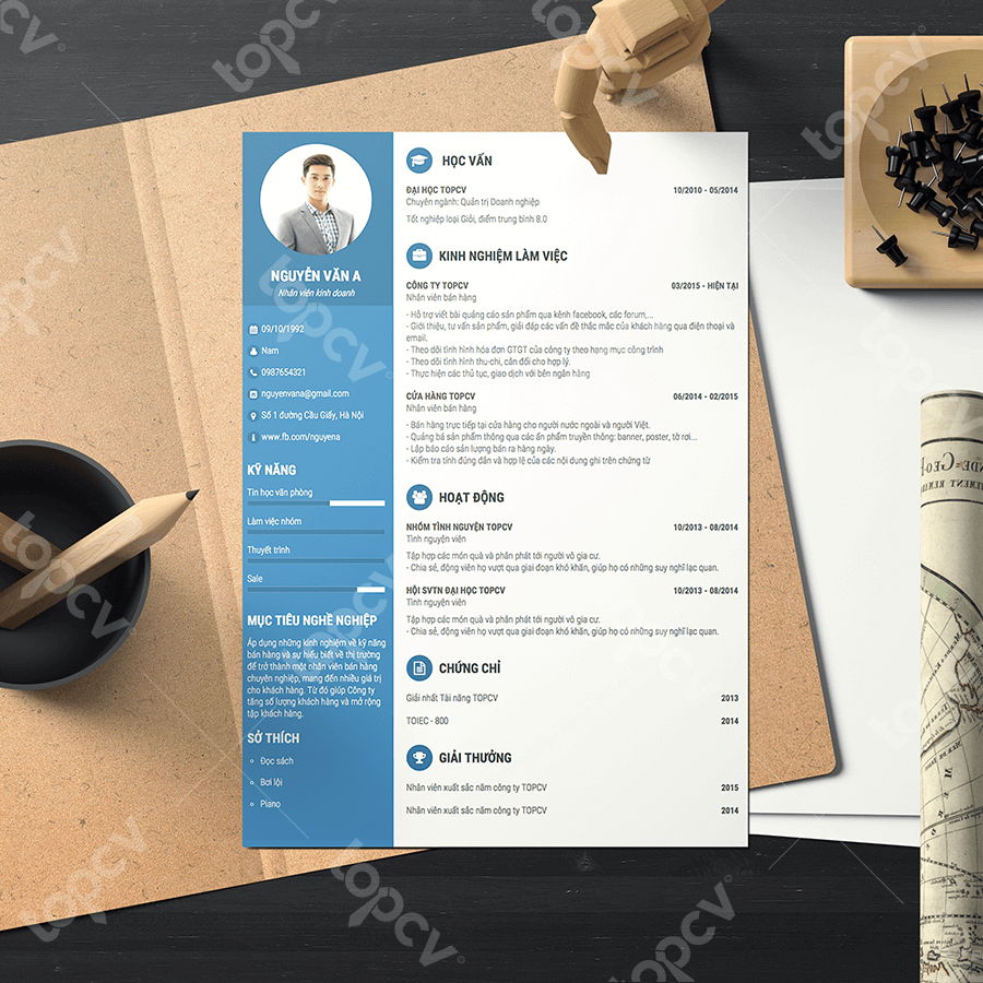 Mẫu CV tiếng việt đơn giản